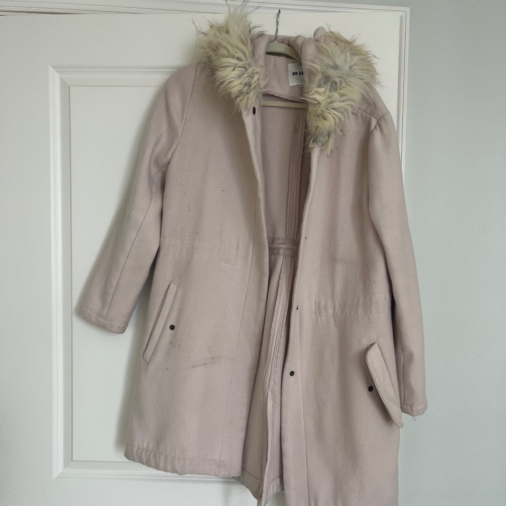 BB Dakota Pink Jacket with Fur Hood
